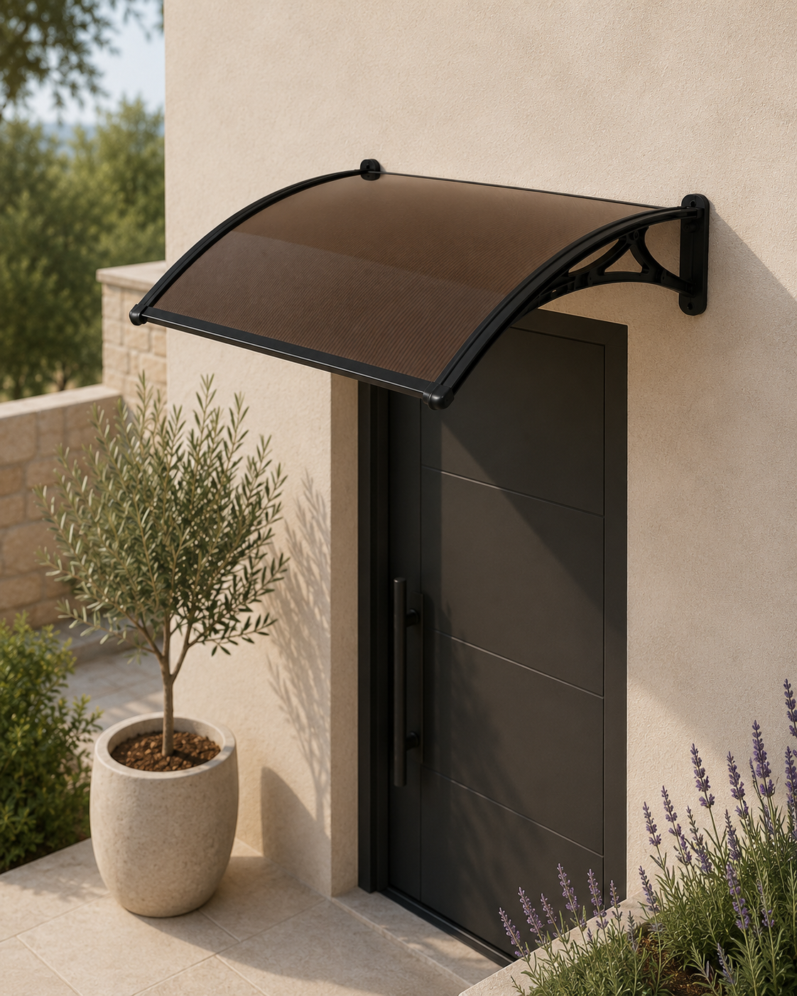 Nour 120 Plus Bronze – Auvent bronze translucide 120 × 70 cm
